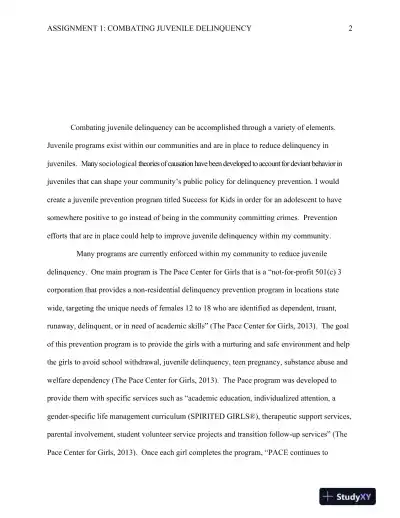 Assignment 1: Combating Juvenile Delinquency - Page 3 preview image