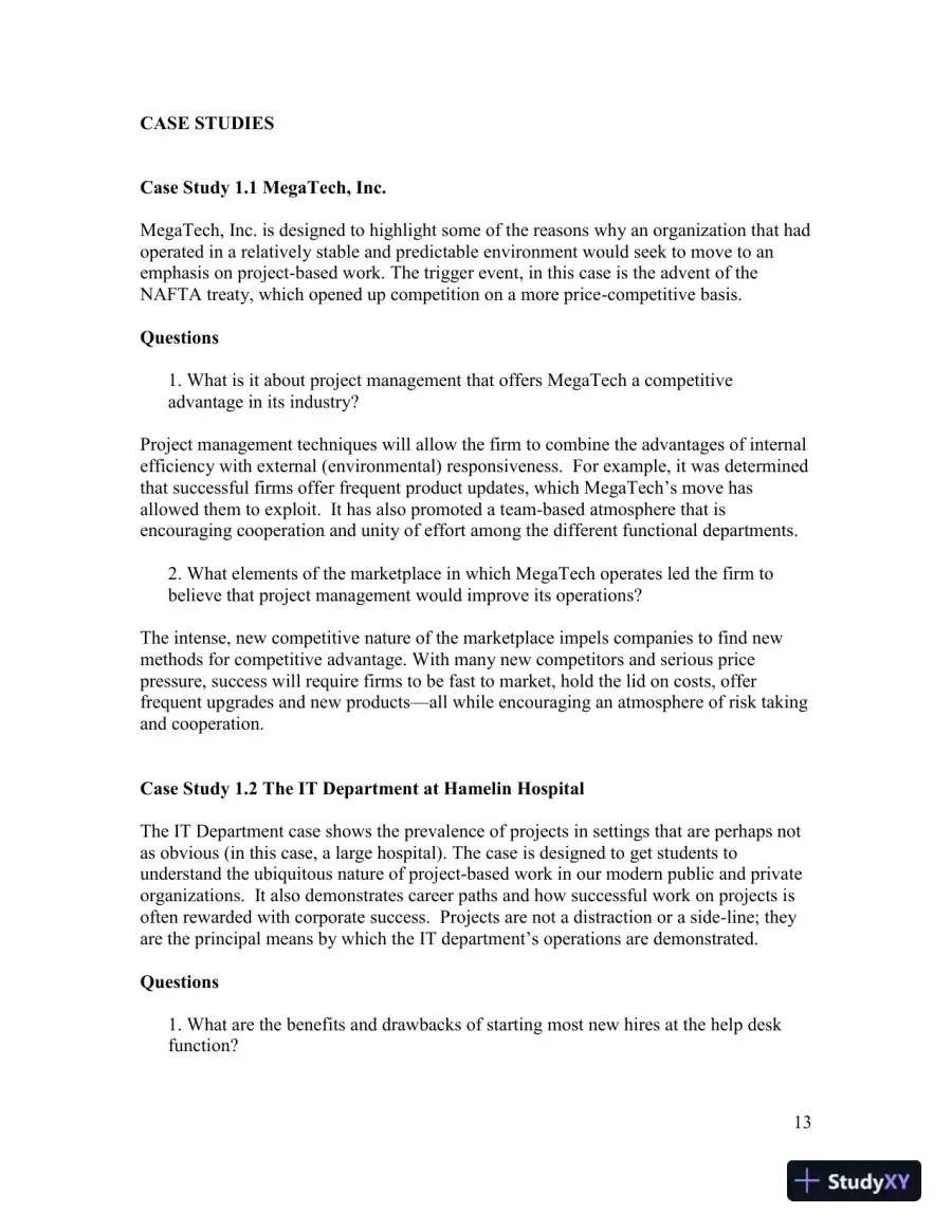 Solution Manual for Project Management: Achieving Competitive Advantage, 5th Edition, page 15