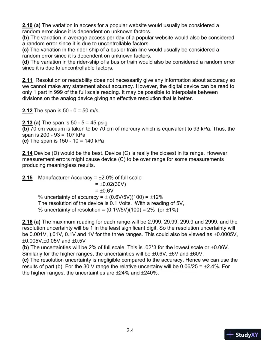 Solution Manual For Introduction To Engineering Experimentation, 3rd Edition, page 11
