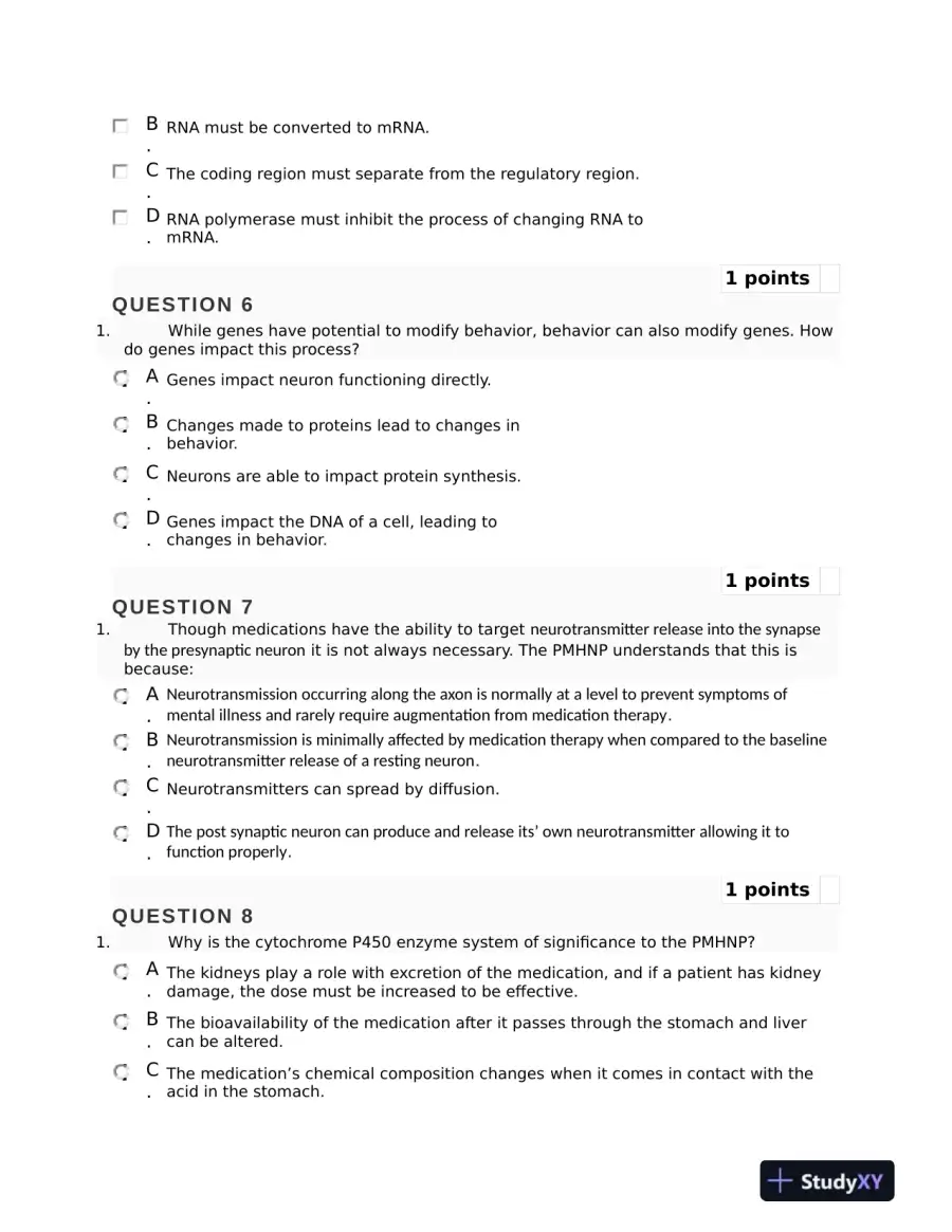 NURS6630 Mental Health Mid term Exam Final Week 6 With Answers (75 Solved Questions), page 4