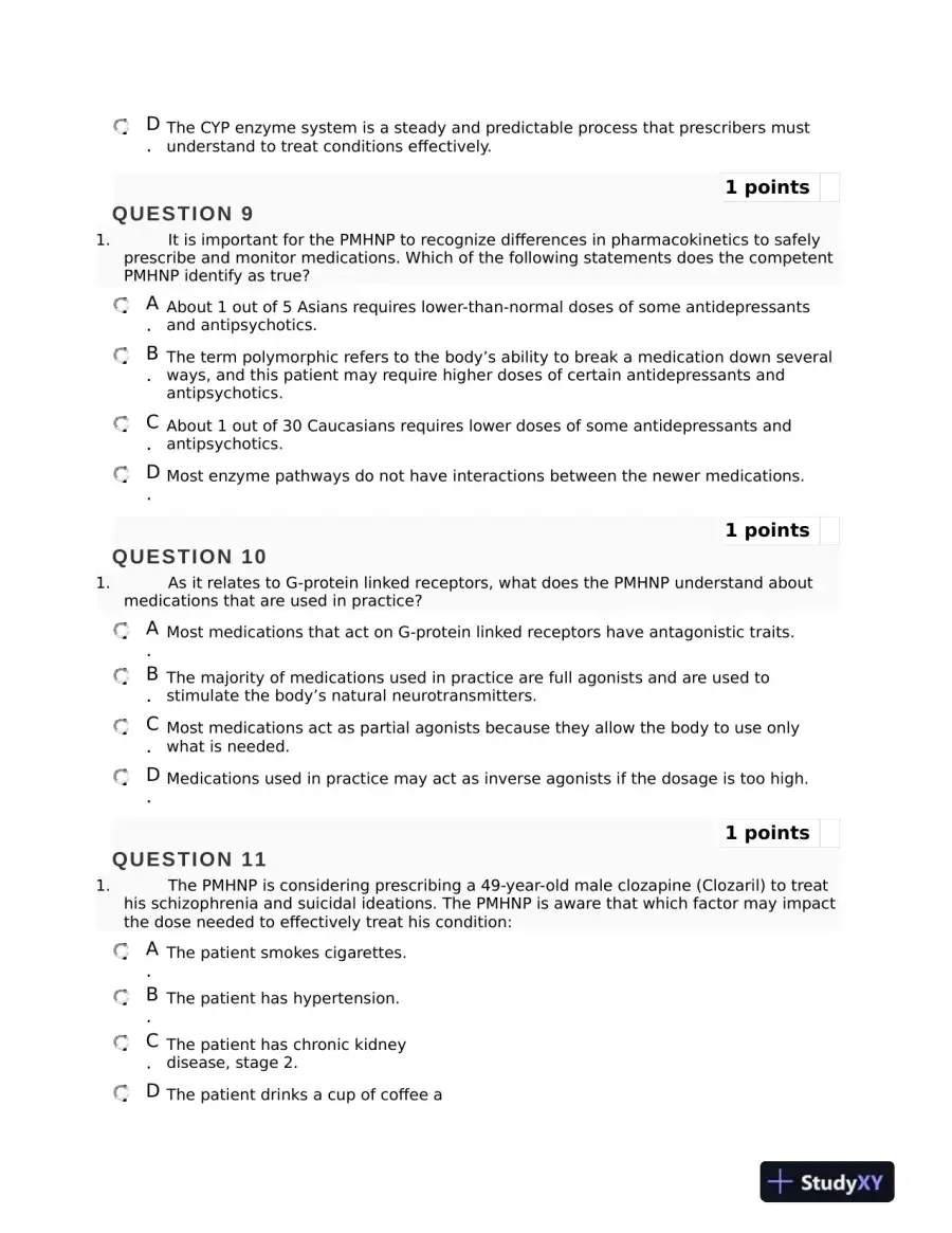 NURS6630 Mental Health Mid term Exam Final Week 6 With Answers (75 Solved Questions), page 5