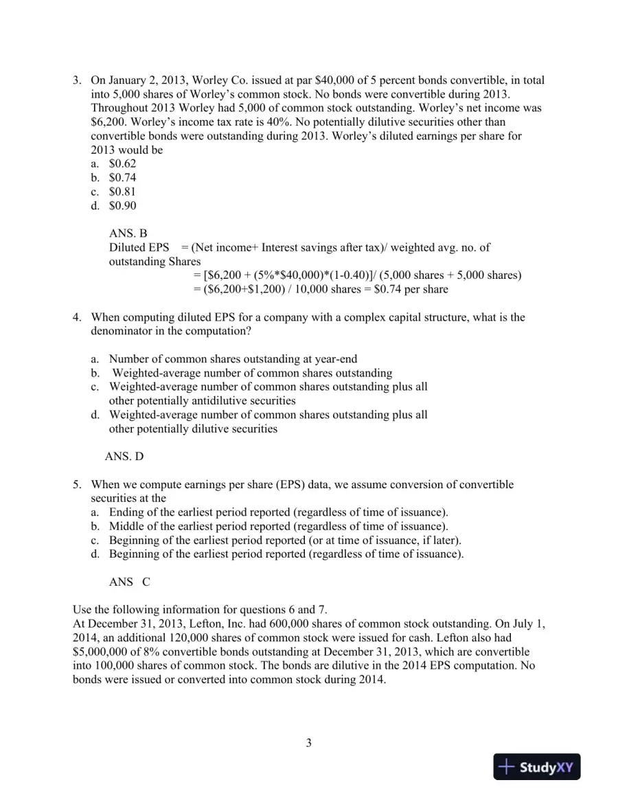 ACCT 3432 and ACCT 5134 Exam 3 Fall 2013, page 4