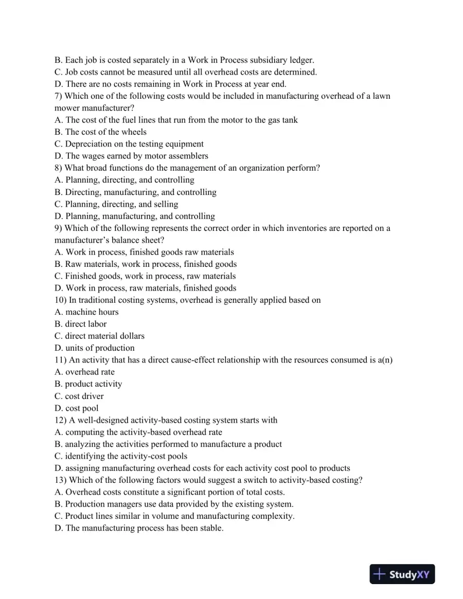 ACC 349 Final Exam: Managerial and Cost Accounting Concepts, page 3