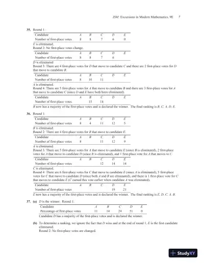 Solution Manual for Excursions in Modern Mathematics, 9th Edition - Page 10 preview image