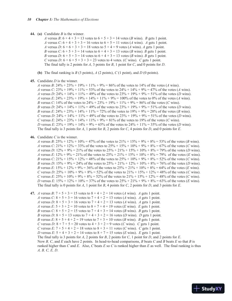 Solution Manual for Excursions in Modern Mathematics, 9th Edition, page 13