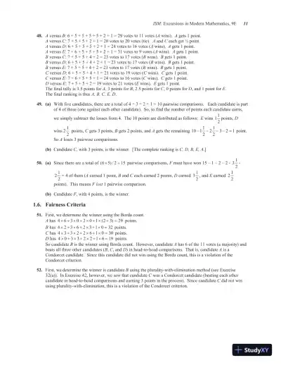 Solution Manual for Excursions in Modern Mathematics, 9th Edition - Page 14 preview image