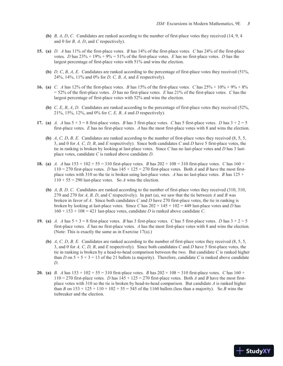 Solution Manual for Excursions in Modern Mathematics, 9th Edition, page 6