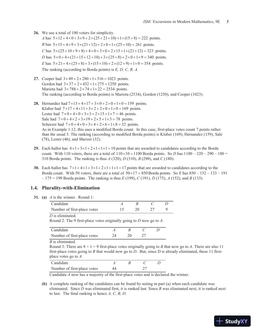 Solution Manual for Excursions in Modern Mathematics, 9th Edition, page 8
