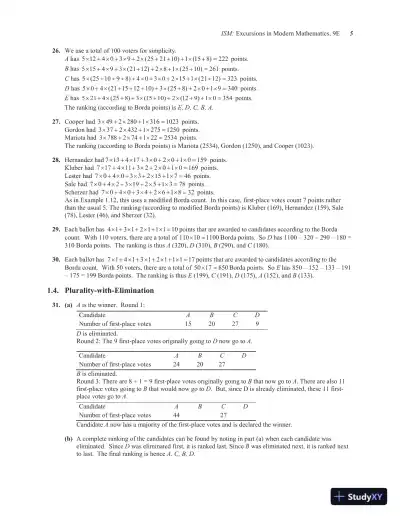 Solution Manual for Excursions in Modern Mathematics, 9th Edition - Page 8 preview image