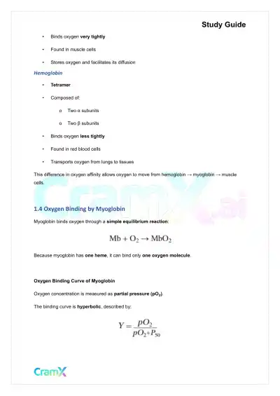 Biochemistry I - Oxygen Binding by Myoglobin and Hemoglobin - Page 3 preview image
