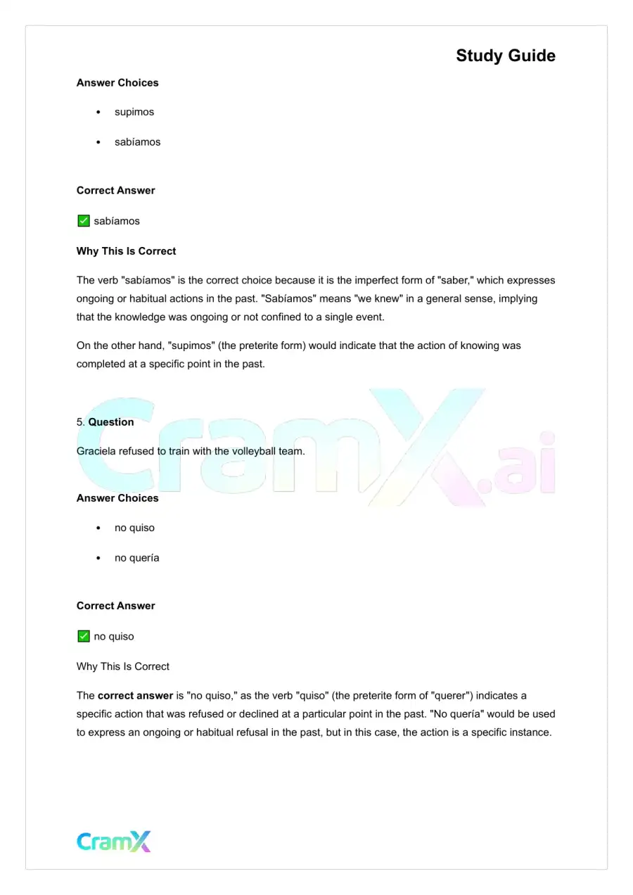 Spanish I - Narration in the Past, page 3