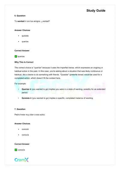 Spanish I - Narration in the Past - Page 4 preview image