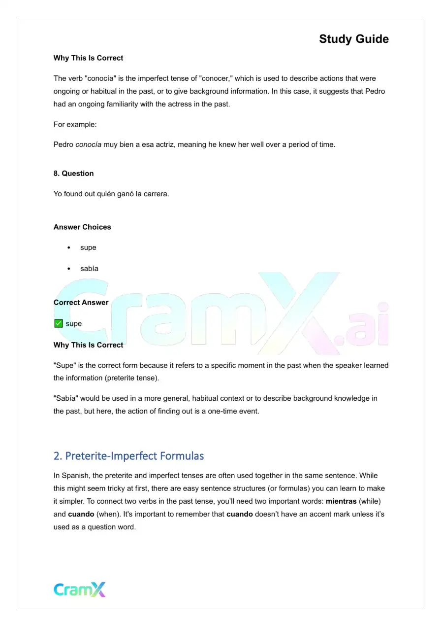 Spanish I - Narration in the Past, page 5