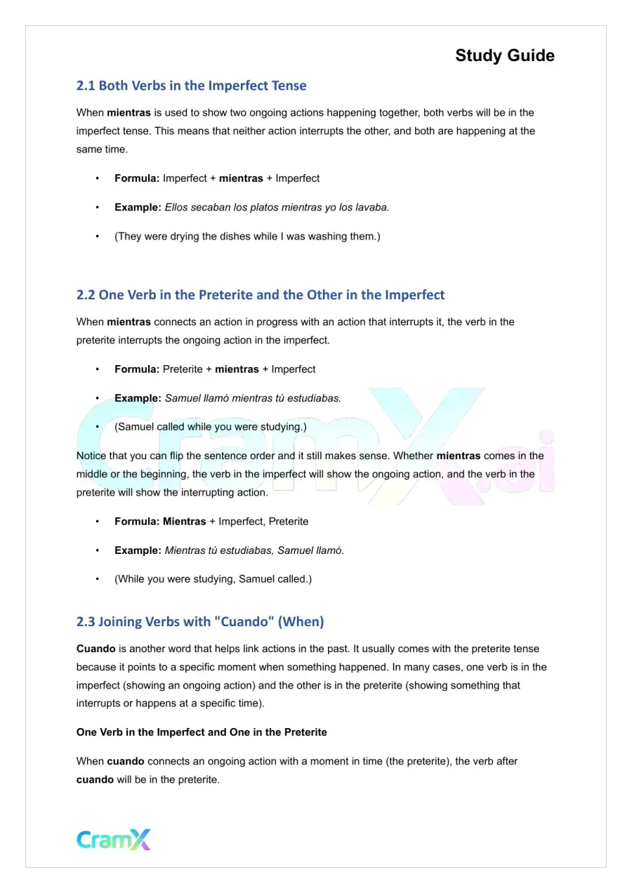 Spanish I - Narration in the Past, page 6