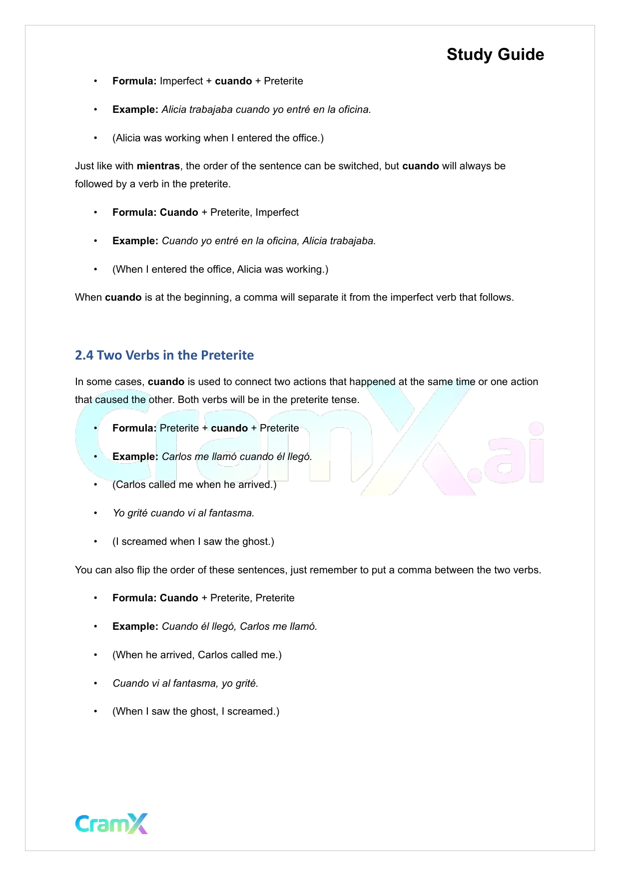 Spanish I - Narration in the Past - Page 7 preview image