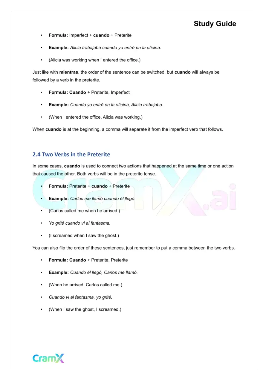 Spanish I - Narration in the Past, page 7