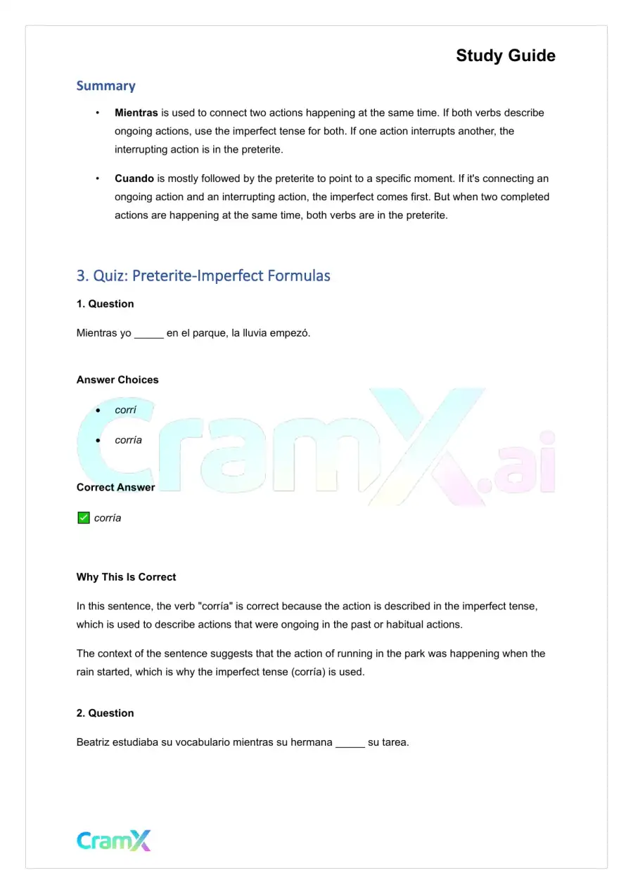 Spanish I - Narration in the Past, page 8
