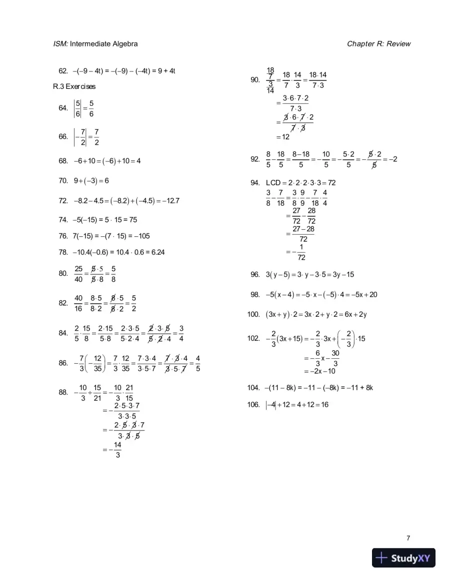 Solution Manual for Intermediate Algebra, 4th Edition, page 11