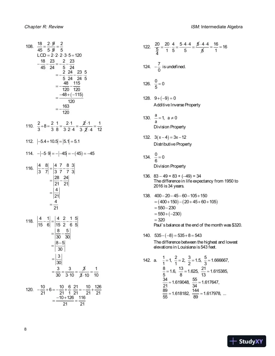 Solution Manual for Intermediate Algebra, 4th Edition, page 12