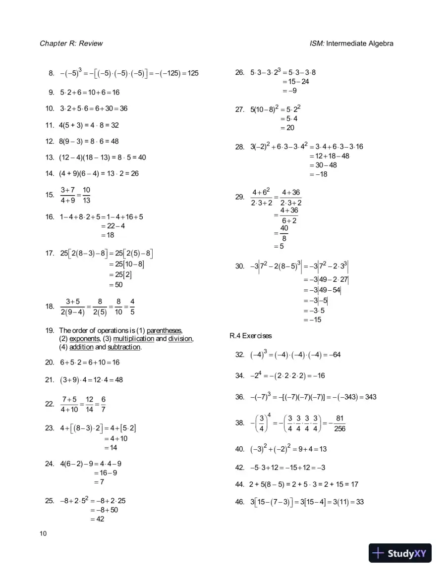 Solution Manual for Intermediate Algebra, 4th Edition, page 14