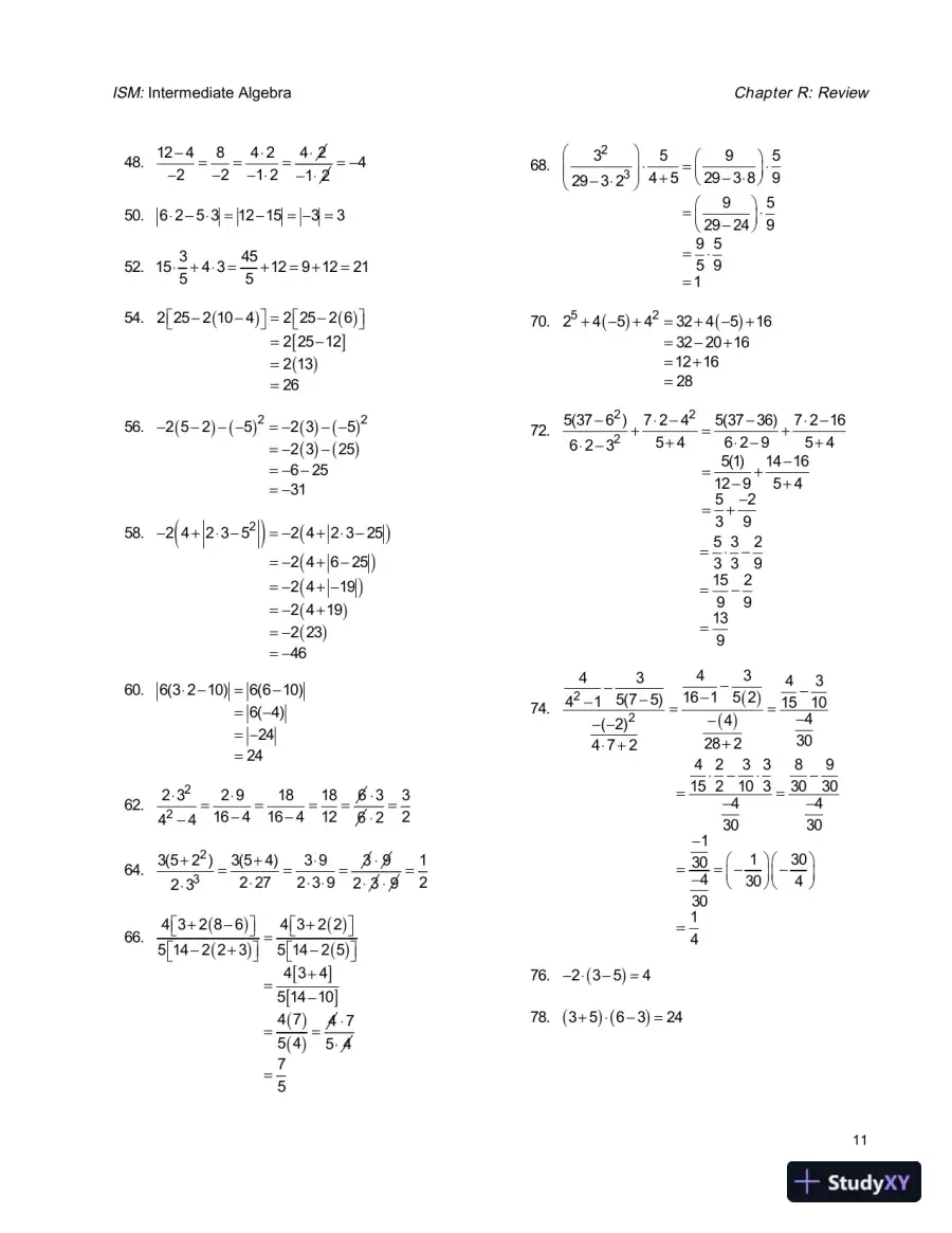 Solution Manual for Intermediate Algebra, 4th Edition, page 15