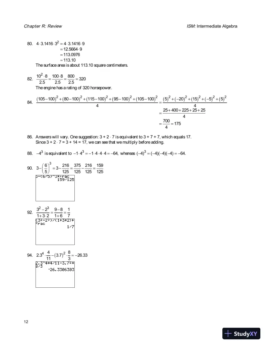 Solution Manual for Intermediate Algebra, 4th Edition, page 16