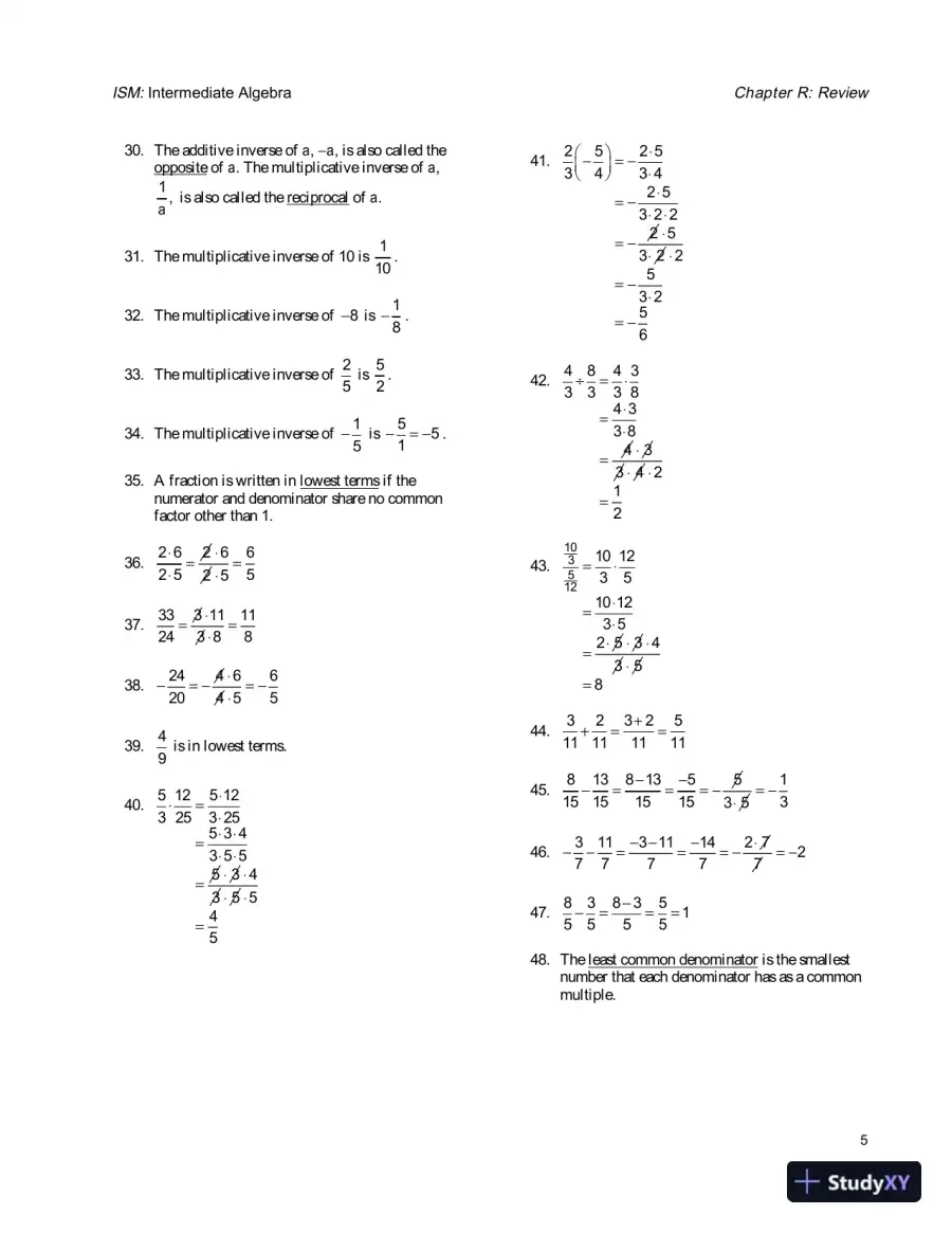 Solution Manual for Intermediate Algebra, 4th Edition, page 9