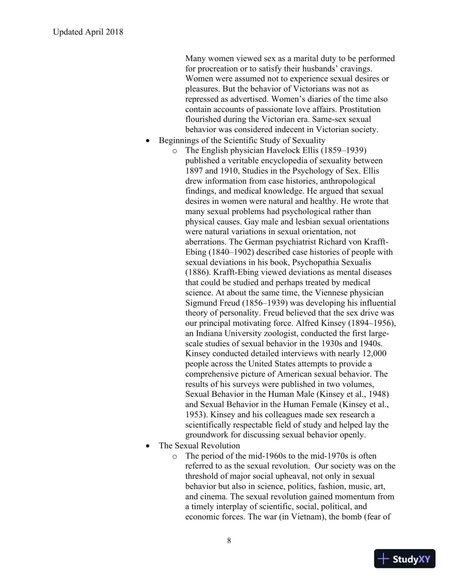 Human Sexuality in a Changing World, 10th Edition Class Notes, page 11