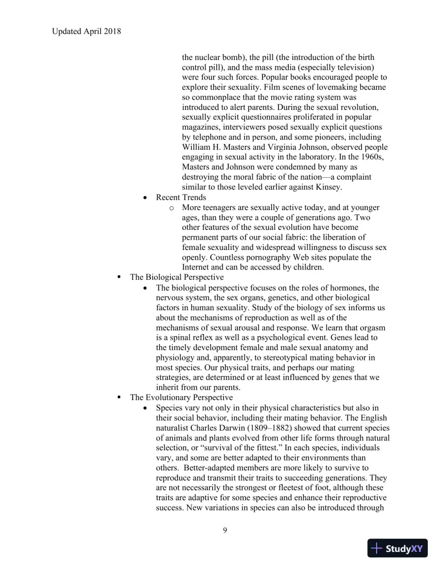 Human Sexuality in a Changing World, 10th Edition Class Notes, page 12