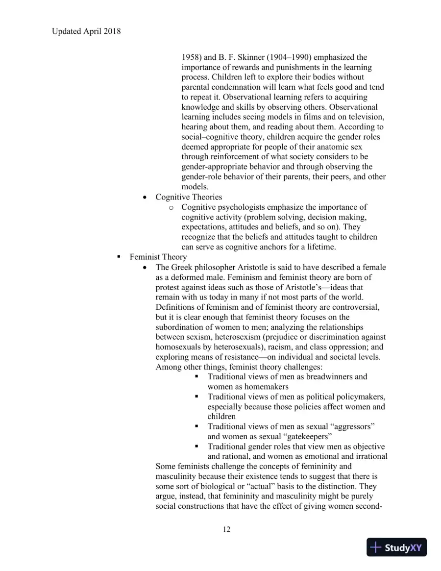 Human Sexuality in a Changing World, 10th Edition Class Notes, page 15