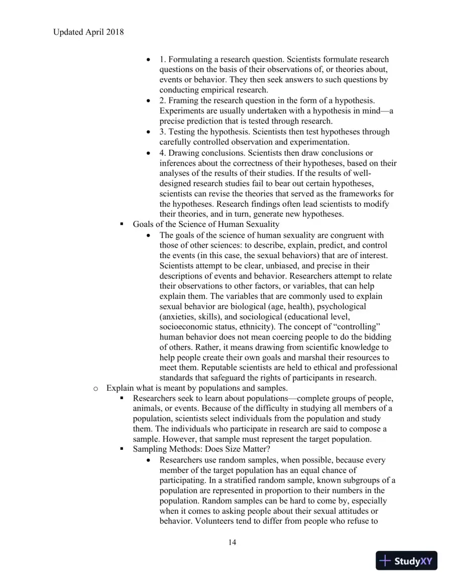 Human Sexuality in a Changing World, 10th Edition Class Notes, page 17