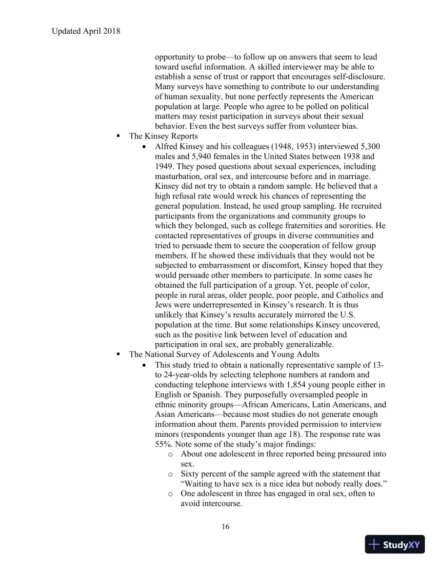 Human Sexuality in a Changing World, 10th Edition Class Notes, page 19