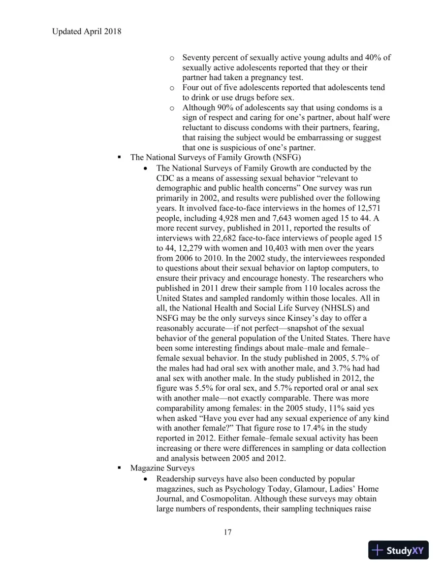 Human Sexuality in a Changing World, 10th Edition Class Notes, page 20