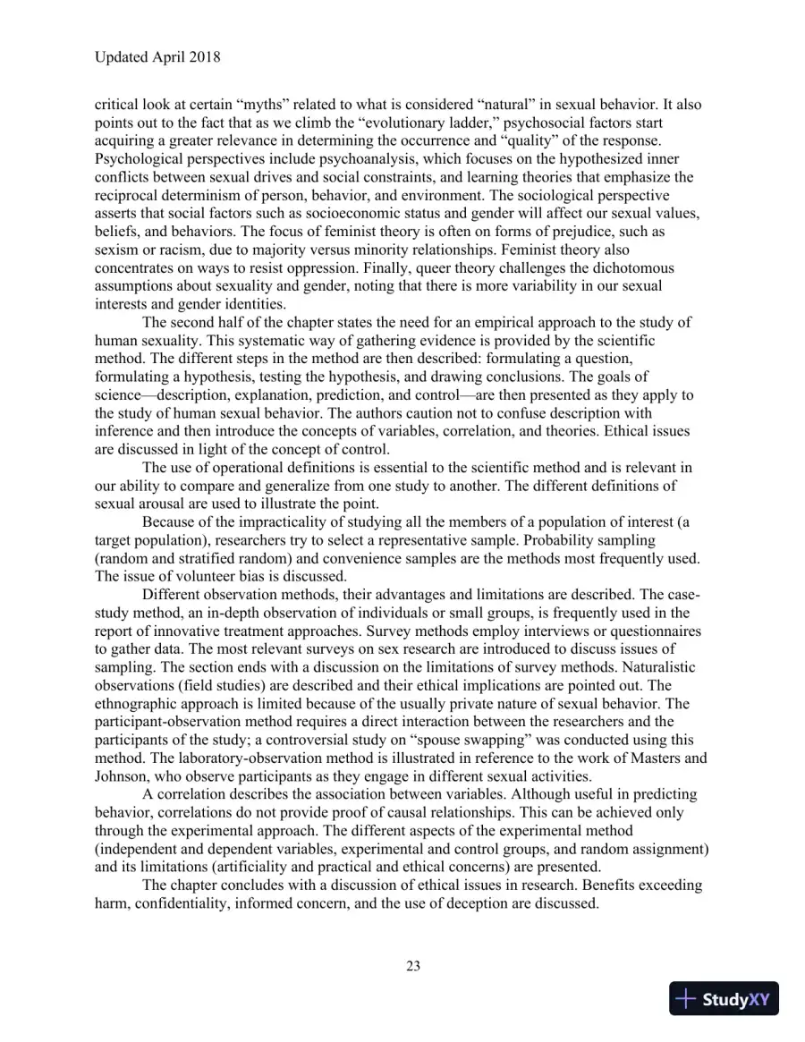 Human Sexuality in a Changing World, 10th Edition Class Notes, page 26