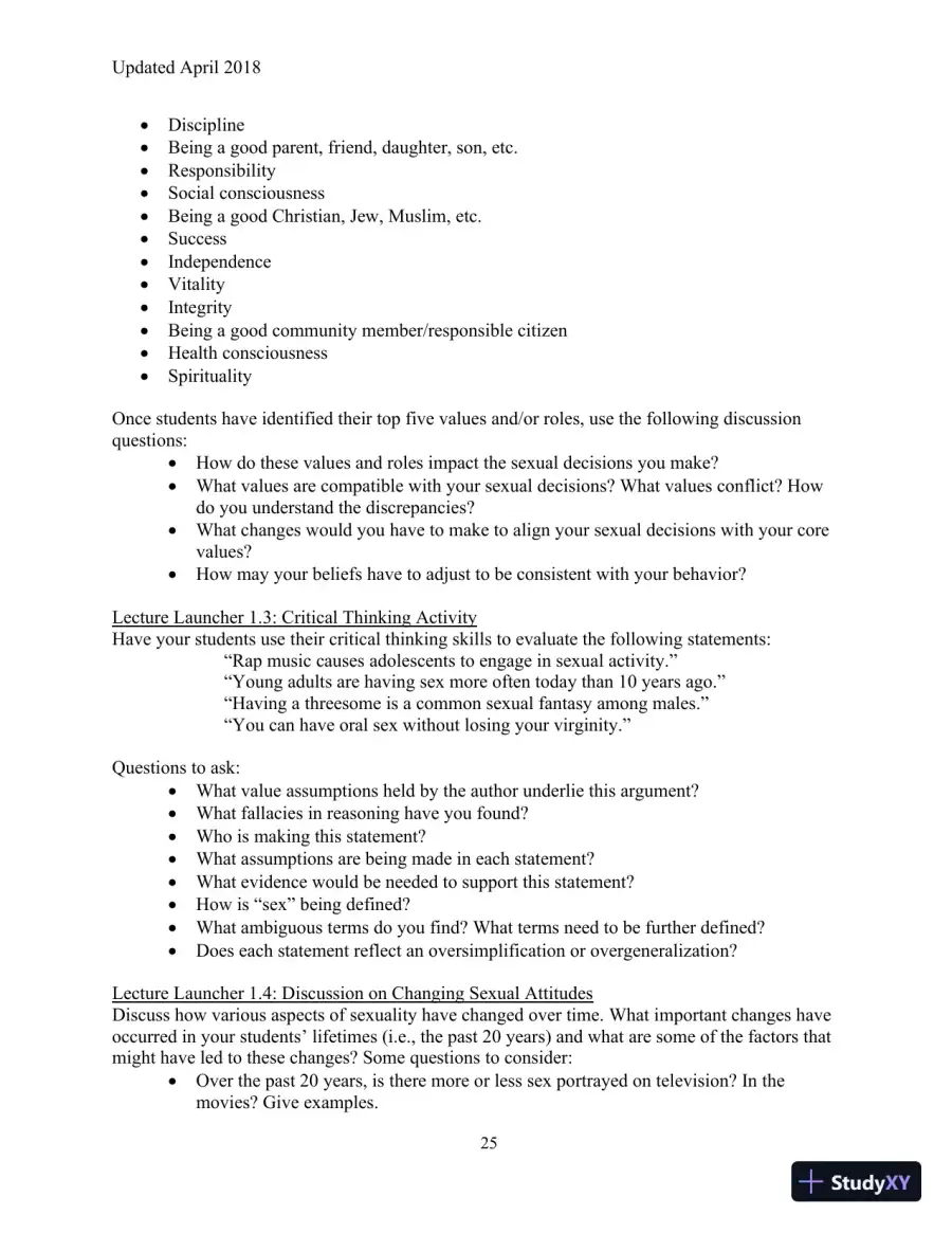 Human Sexuality in a Changing World, 10th Edition Class Notes, page 28