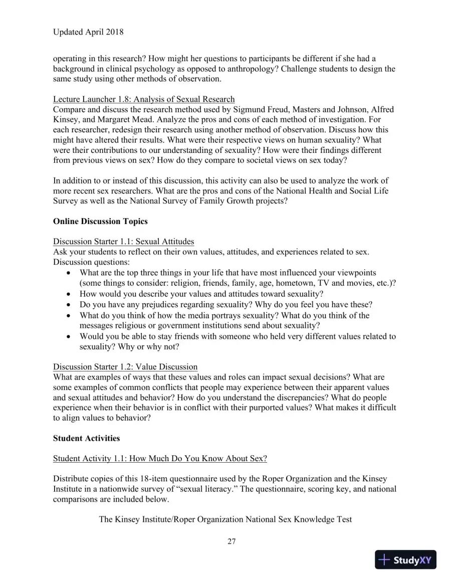 Human Sexuality in a Changing World, 10th Edition Class Notes, page 30
