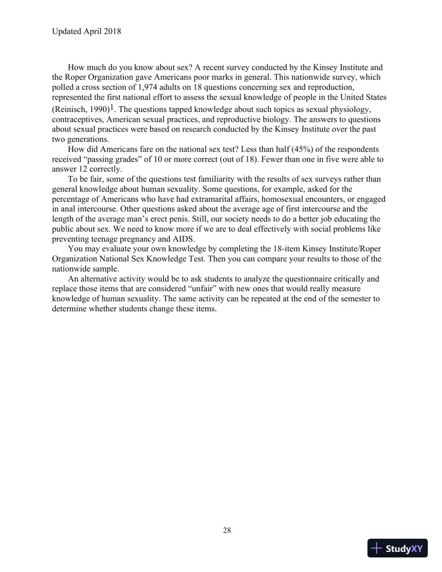 Human Sexuality in a Changing World, 10th Edition Class Notes, page 31