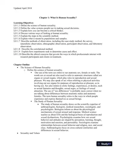 Human Sexuality in a Changing World, 10th Edition Class Notes - Page 5 preview image