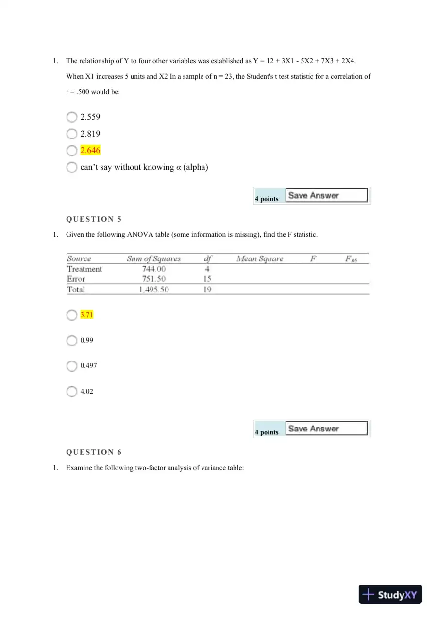 Statistical Analysis and Hypothesis Testing: Regression, ANOVA, and Contingency Tables, page 4