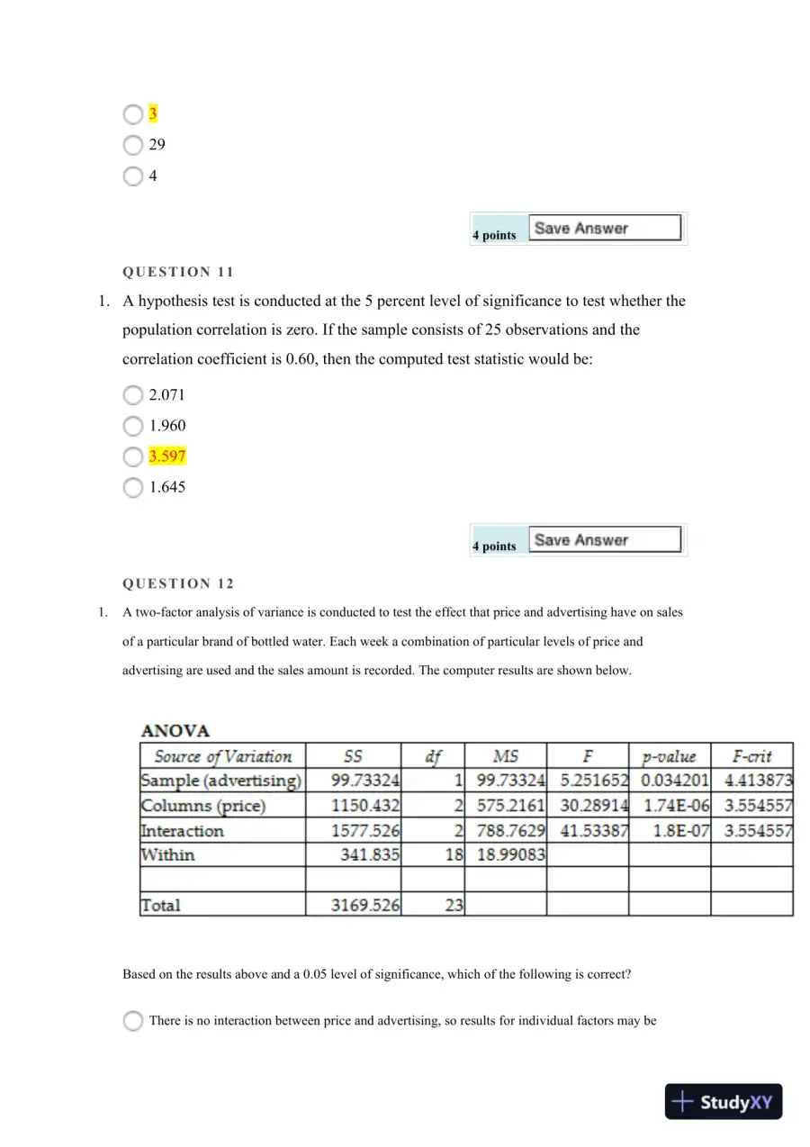 Statistical Analysis and Hypothesis Testing: Regression, ANOVA, and Contingency Tables, page 7