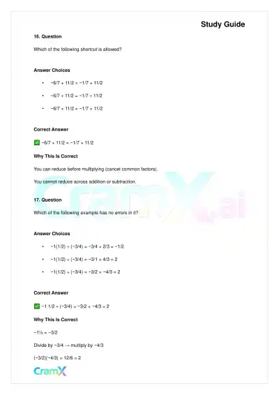 Basic Math and Pre-Algebra - Integers and Rationals - Page 10 preview image