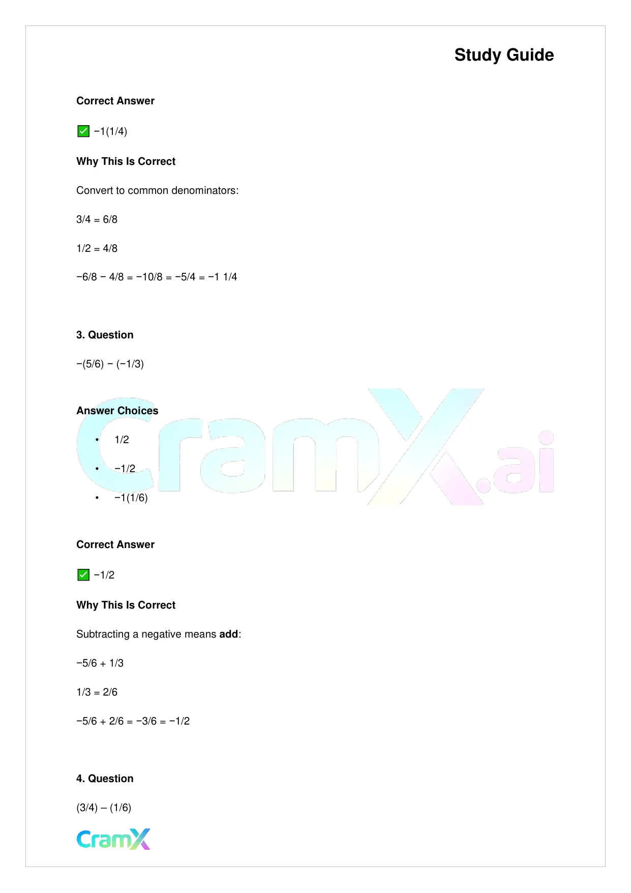Basic Math and Pre-Algebra - Integers and Rationals - Page 2 preview image