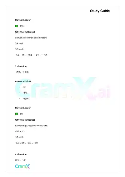 Basic Math and Pre-Algebra - Integers and Rationals - Page 2 preview image