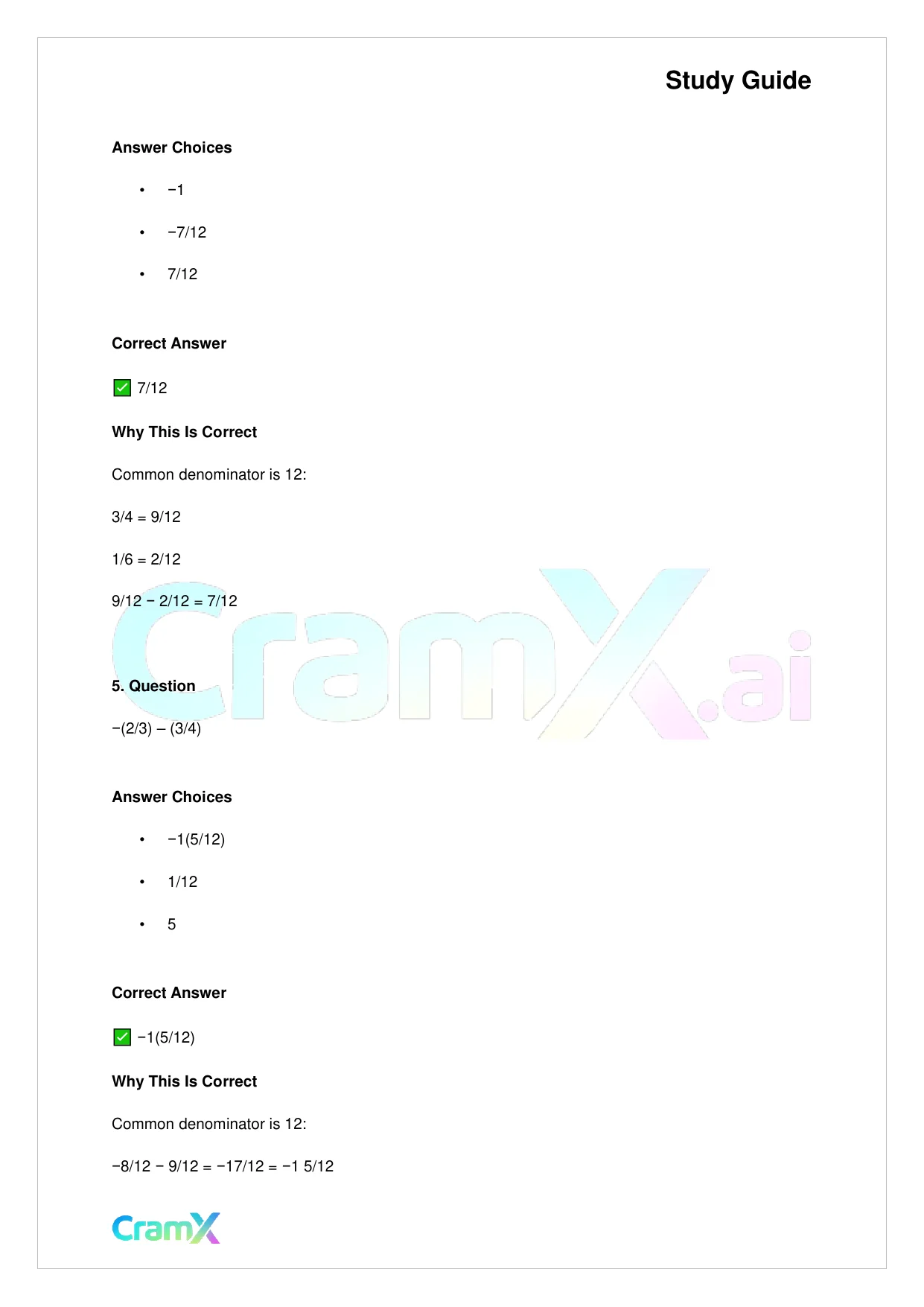 Basic Math and Pre-Algebra - Integers and Rationals - Page 3 preview image
