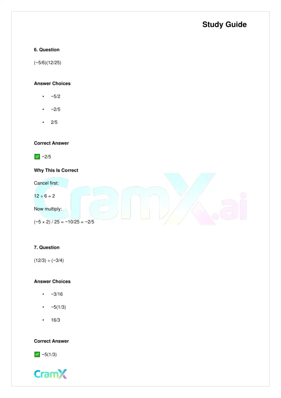 Basic Math and Pre-Algebra - Integers and Rationals, page 4
