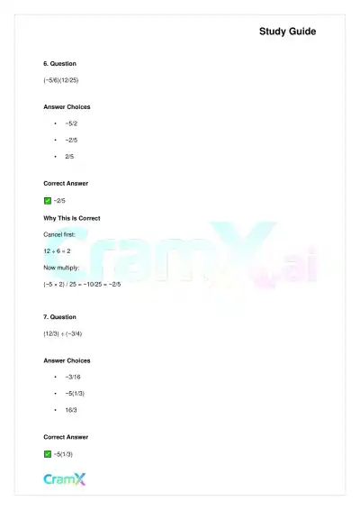 Basic Math and Pre-Algebra - Integers and Rationals - Page 4 preview image