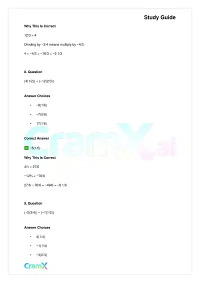Basic Math and Pre-Algebra - Integers and Rationals - Page 5 preview image