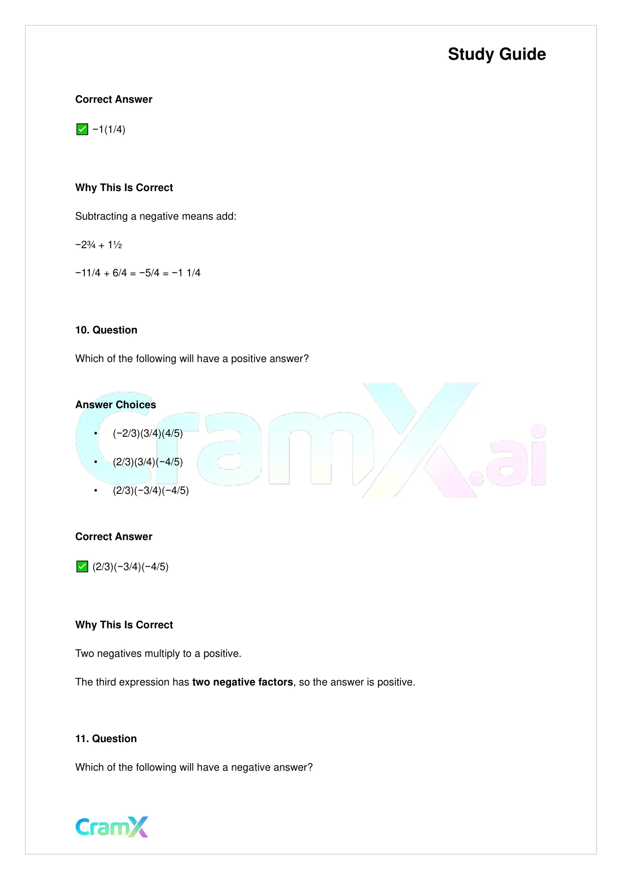 Basic Math and Pre-Algebra - Integers and Rationals - Page 6 preview image