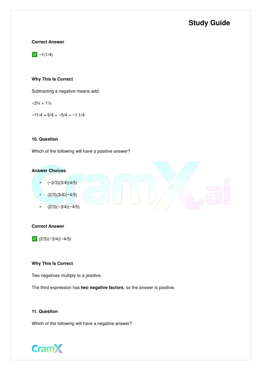 Basic Math and Pre-Algebra - Integers and Rationals, page 6