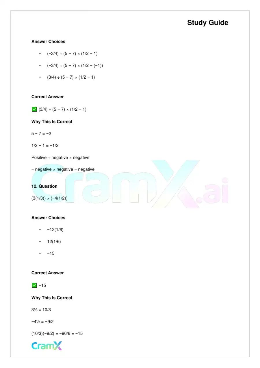 Basic Math and Pre-Algebra - Integers and Rationals, page 7